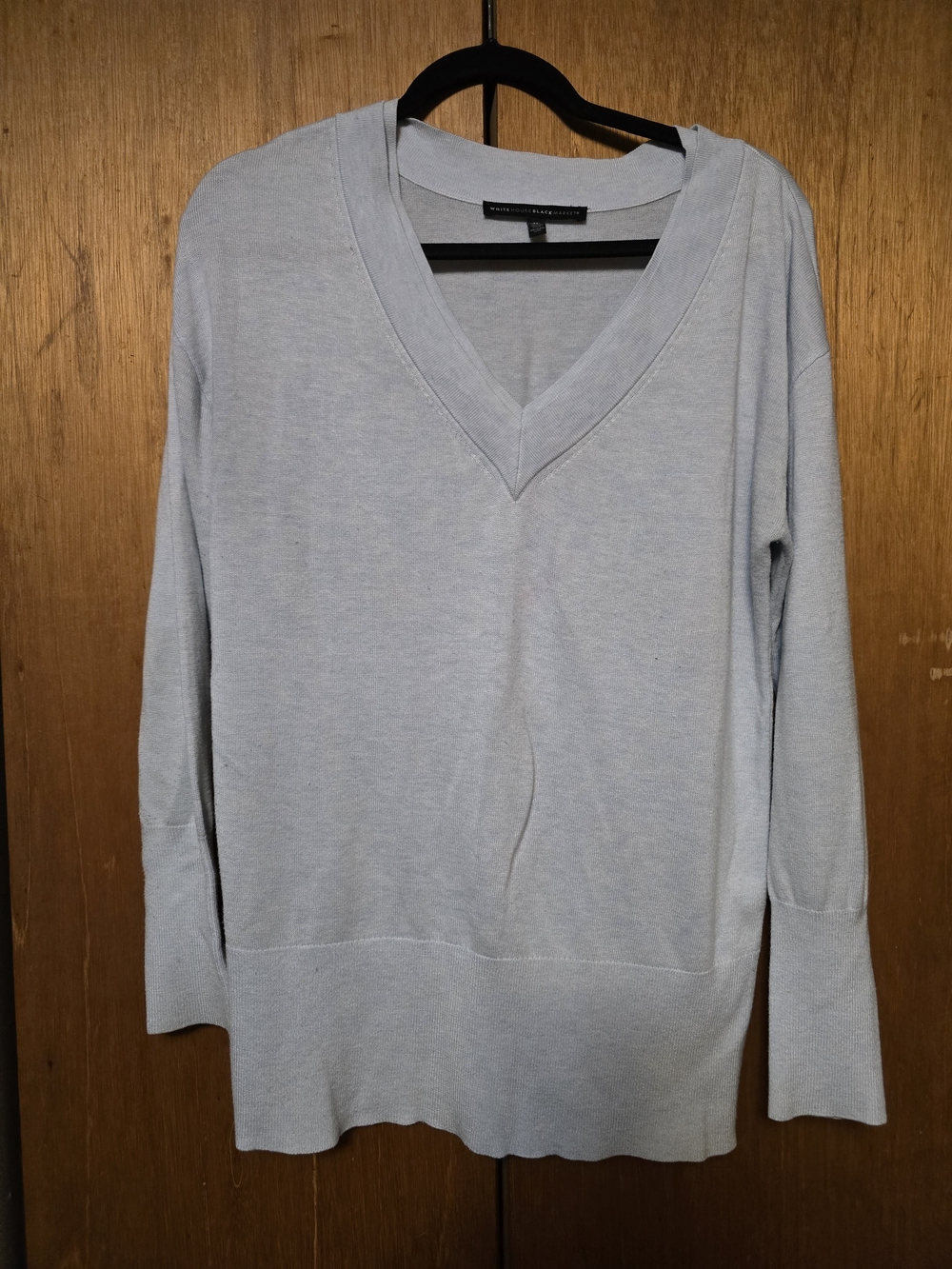 White House Black Market Light Blue V-Neck Sweater